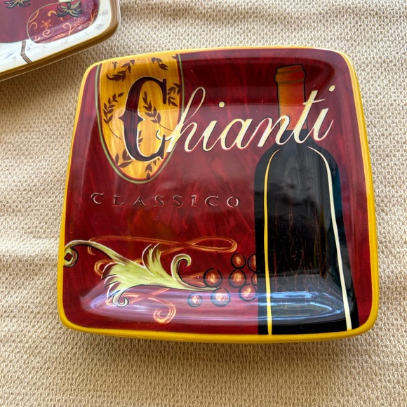 2 Pier 1 Imports 6x6” Cucina  square plates “Antipasto” & “Chianti” - Picture 3 of 8